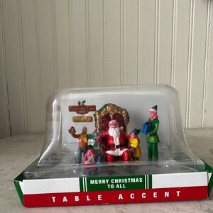 Lemax Coventry Cove Merry Christmas to All Village Accessory Santa & Kids EUC